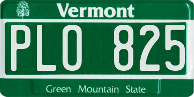 VT license plate PLO825