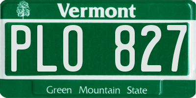 VT license plate PLO827