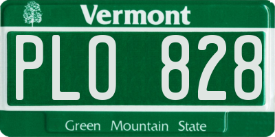 VT license plate PLO828