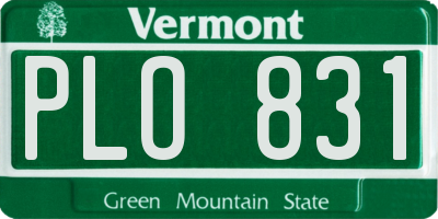 VT license plate PLO831
