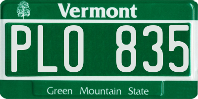 VT license plate PLO835