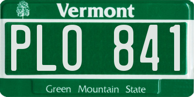 VT license plate PLO841