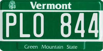 VT license plate PLO844