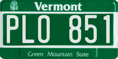 VT license plate PLO851