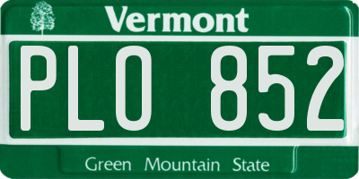 VT license plate PLO852