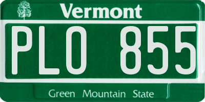 VT license plate PLO855
