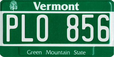 VT license plate PLO856