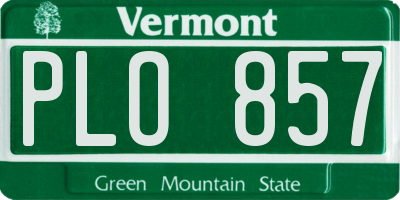 VT license plate PLO857