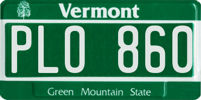 VT license plate PLO860