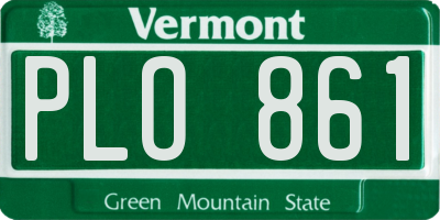 VT license plate PLO861