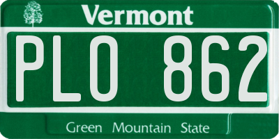 VT license plate PLO862