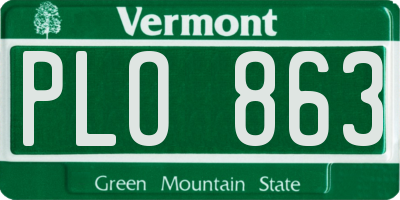 VT license plate PLO863
