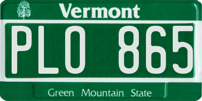 VT license plate PLO865