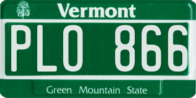 VT license plate PLO866