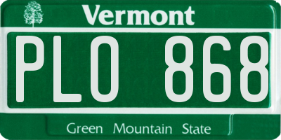 VT license plate PLO868