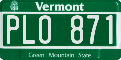 VT license plate PLO871