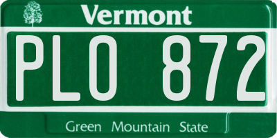 VT license plate PLO872