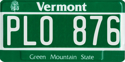 VT license plate PLO876
