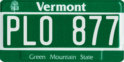 VT license plate PLO877