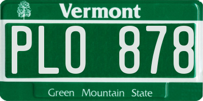 VT license plate PLO878