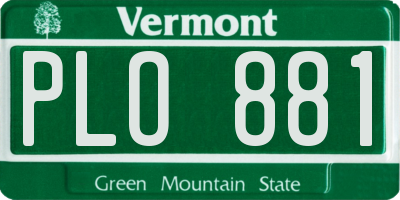 VT license plate PLO881