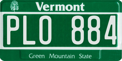 VT license plate PLO884