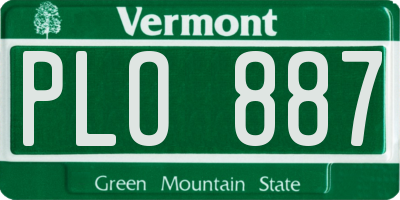 VT license plate PLO887