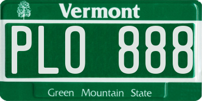 VT license plate PLO888