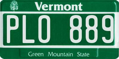VT license plate PLO889