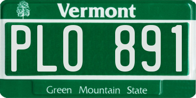 VT license plate PLO891