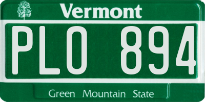 VT license plate PLO894