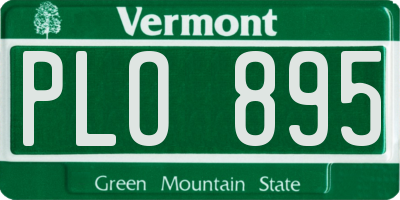 VT license plate PLO895