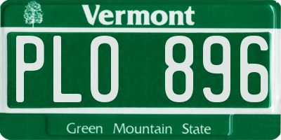 VT license plate PLO896