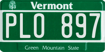 VT license plate PLO897