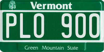 VT license plate PLO900