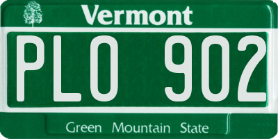 VT license plate PLO902