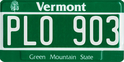 VT license plate PLO903