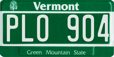 VT license plate PLO904
