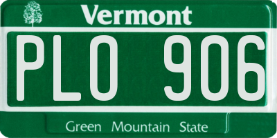 VT license plate PLO906