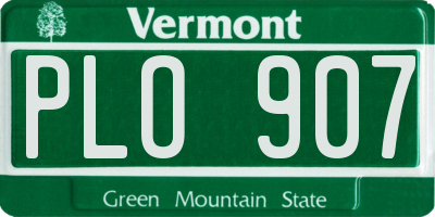 VT license plate PLO907