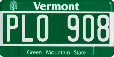 VT license plate PLO908