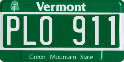 VT license plate PLO911