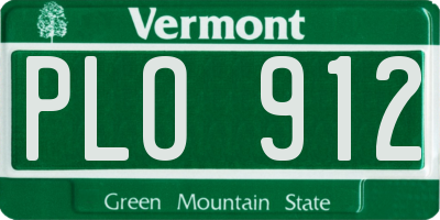 VT license plate PLO912