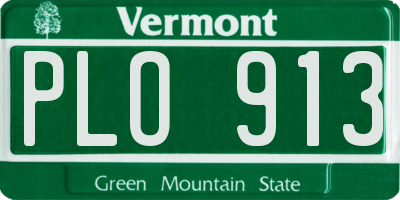 VT license plate PLO913