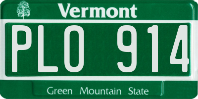 VT license plate PLO914