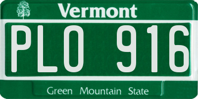 VT license plate PLO916