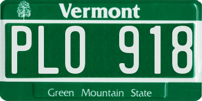 VT license plate PLO918