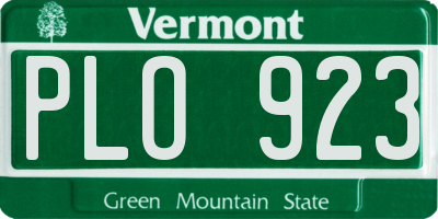 VT license plate PLO923