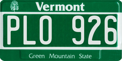 VT license plate PLO926
