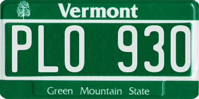 VT license plate PLO930